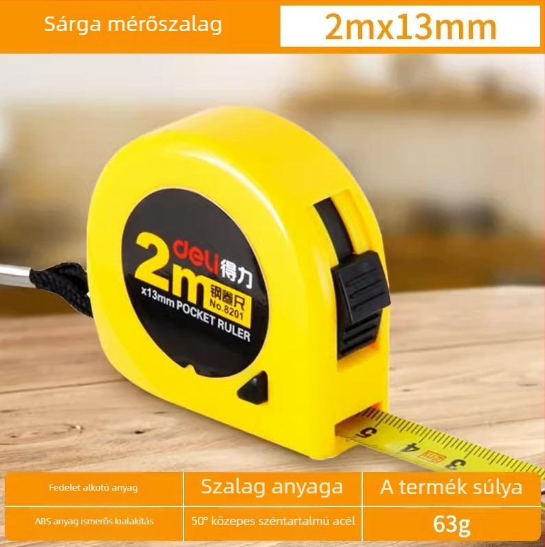 Deli Acél mérőszalag, modell Effective, mérési tartomány 1-50, Importált: Nem