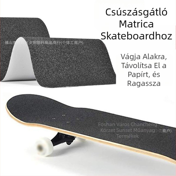 Csúszásmentes matricák skateboardhoz, 0,8 mm vastagság, akril ragasztórendszer, kopásálló, vágásra szabott