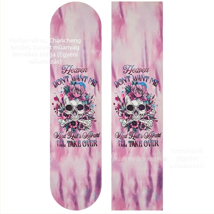 Csúszásmentes matricák skateboardhoz, 0,8 mm vastagság, akril ragasztórendszer, kopásálló, vágásra szabott