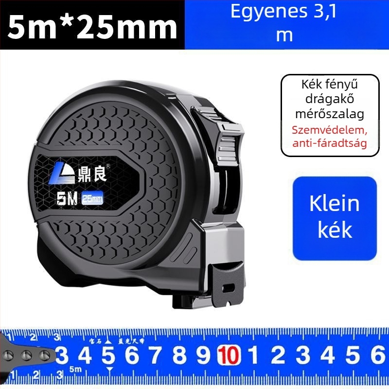 Mérőszalag szélesített tokos és vastagabb házú kivitel, nagy pontosságú mérőszalag, dupla fék mechanizmus
