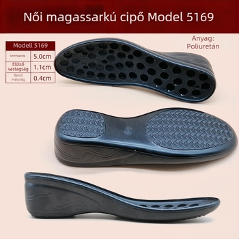Cserélhető talp bőrcipőkhöz — poliuretán, vastított, kopásálló, középső sarokra kompatibilis