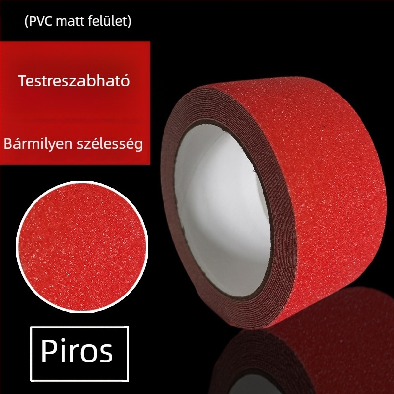 Matt csúszásmentes figyelmeztető szalag lépcsőkhöz és csempéhez, vízálló, kopásálló, erős ragasztó, csiszolópapír-textúra