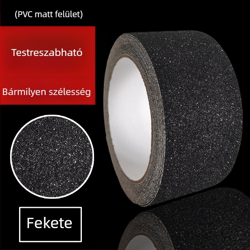 Matt csúszásmentes figyelmeztető szalag lépcsőkhöz és csempéhez, vízálló, kopásálló, erős ragasztó, csiszolópapír-textúra