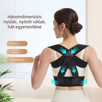 Légáteresztő tartásjavító nyitott vállpántokkal, gyönyörű hátsó vonalért, egyenes testtartásért – diszkrét, uniszex tartás-korrigáló öv