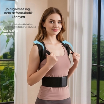Légáteresztő tartásjavító nyitott vállpántokkal, gyönyörű hátsó vonalért, egyenes testtartásért – diszkrét, uniszex tartás-korrigáló öv
