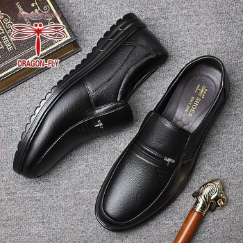 Uniszex casual bőrcipő gumírozott talppal, felsőrész split bőrből, Velcro-zárás, üzleti stílus