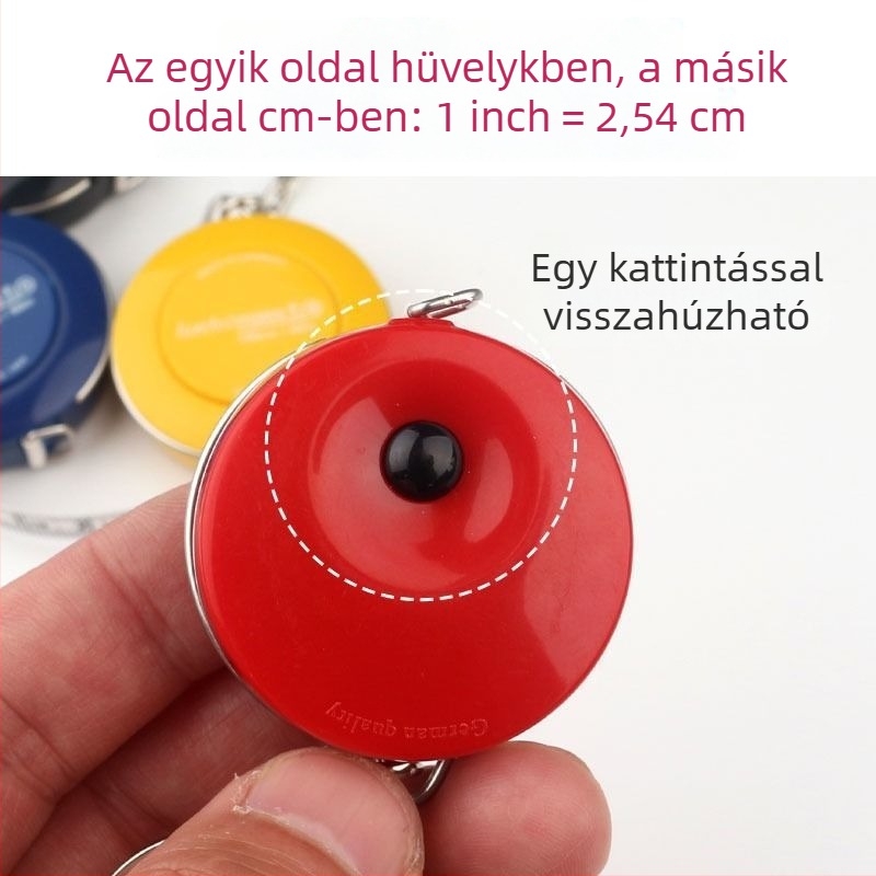 Mini kulcstartó automata visszahúzódó mérőszalag, műanyag test, varrásra, márka Powerful factory