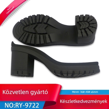 Női bokacipő vastag sarokkal és TPR talppal, Modell RY-9722, Anyag: TPR, Minden évszakra alkalmas