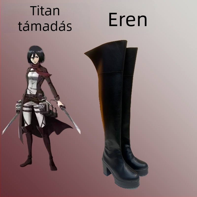 Attack on Titan Eren Jaeger cosplay cipő magasságnövelő bakancsokkal, felnőttektnek