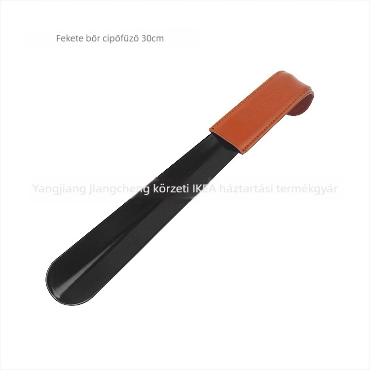 Cipőkanál görbült nyéllel, spray-fújt felület, bőrtok, Junyiking