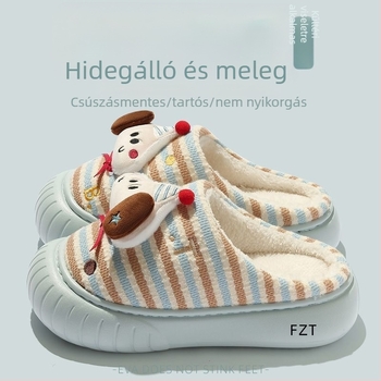 Beltéri plüss papucs mesterséges plüss felsőrésszel, karikatúra mintával, EVA talppal, könnyű