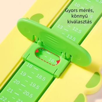 Gyerekek lábméret-mérő eszköz - ABS műanyag, 1–16 éveseknek, standard csomagolás