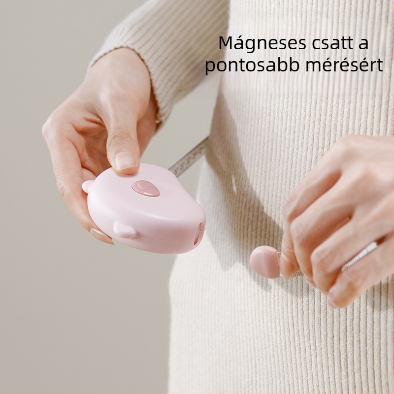 Mágneses mérőszalag otthoni használatra – kettős skála, vastagabb kivitel, hordozható; ABS anyag, többfunkciós modell, mérési tartomány 150 cm, testreszabás elérhető
