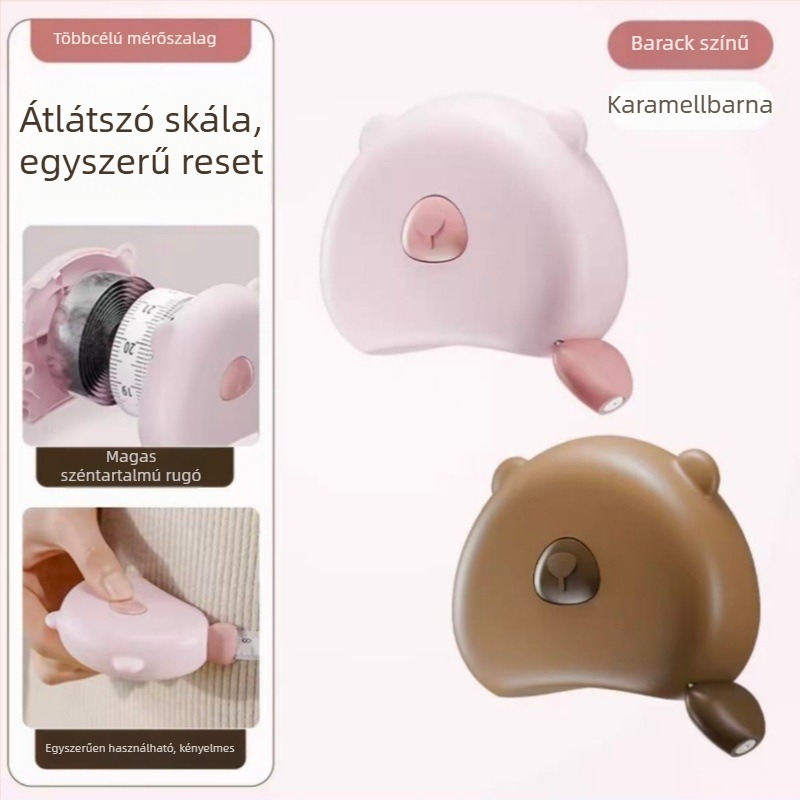 Mágneses mérőszalag otthoni használatra – kettős skála, vastagabb kivitel, hordozható; ABS anyag, többfunkciós modell, mérési tartomány 150 cm, testreszabás elérhető