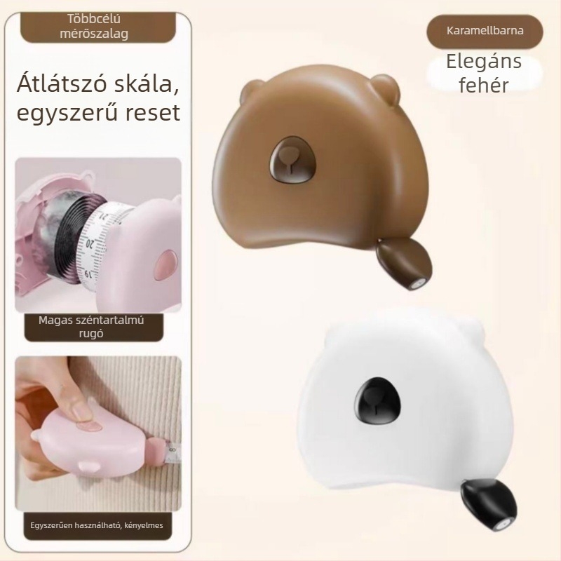 Mágneses mérőszalag otthoni használatra – kettős skála, vastagabb kivitel, hordozható; ABS anyag, többfunkciós modell, mérési tartomány 150 cm, testreszabás elérhető