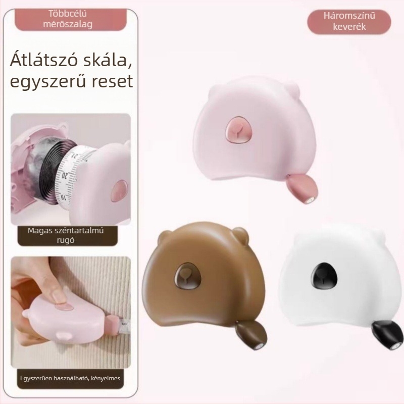 Mágneses mérőszalag otthoni használatra – kettős skála, vastagabb kivitel, hordozható; ABS anyag, többfunkciós modell, mérési tartomány 150 cm, testreszabás elérhető