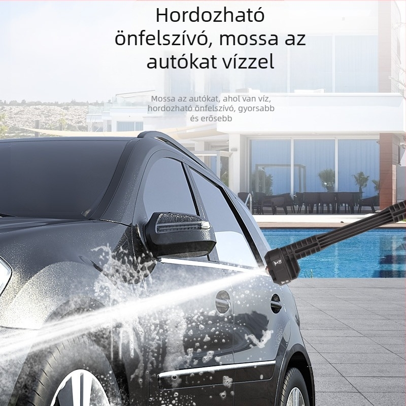 Precar Vezeték nélküli autómosó készülék – magasnyomású vízpisztoly, hordozható, újratölthető lítium-akkumulátoros vízpumpa