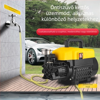 BW-110B Magasnyomású autómosó háztartási használatra – hordozható alumínium pisztoly, 220V, víznyomás 7-15, súly 7-10 kg