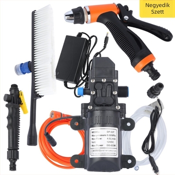 12V hordozható autómosó pisztoly, elektromos, magasnyomású 0.5 MPa, súly 1.2 kg