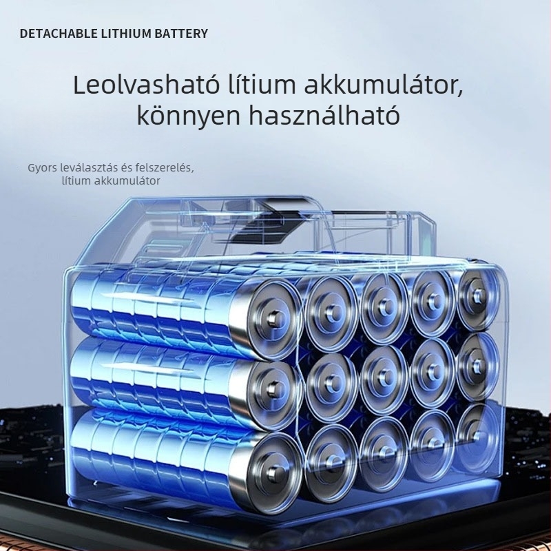 Könnyen hordozható lítiumakkumulátoros autómosó pisztoly, 12V/24V, nagy nyomás, vezeték nélküli önfelszívás, sugárzás hatótávolsága 5–8 m, 20 m vízcső