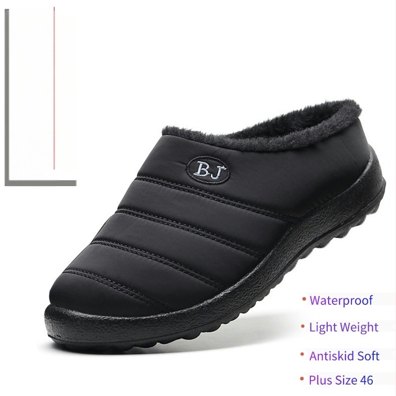 Felnőtt pamut otthoni papucs – slip-on, pamut felső, csúszásmentes talp, meleg bélés, könnyű kompozit talp