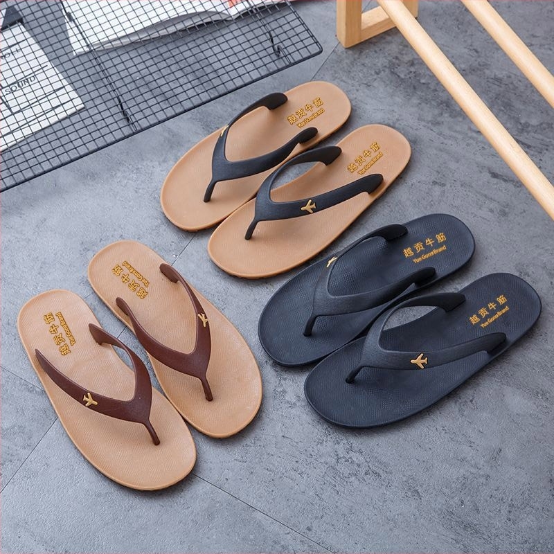 Férfi nyári flip-flop, vietnámi stílusú, gumiból, csúszásmentes, szagtalan, kopásálló strandpapucs Goodyear talppal