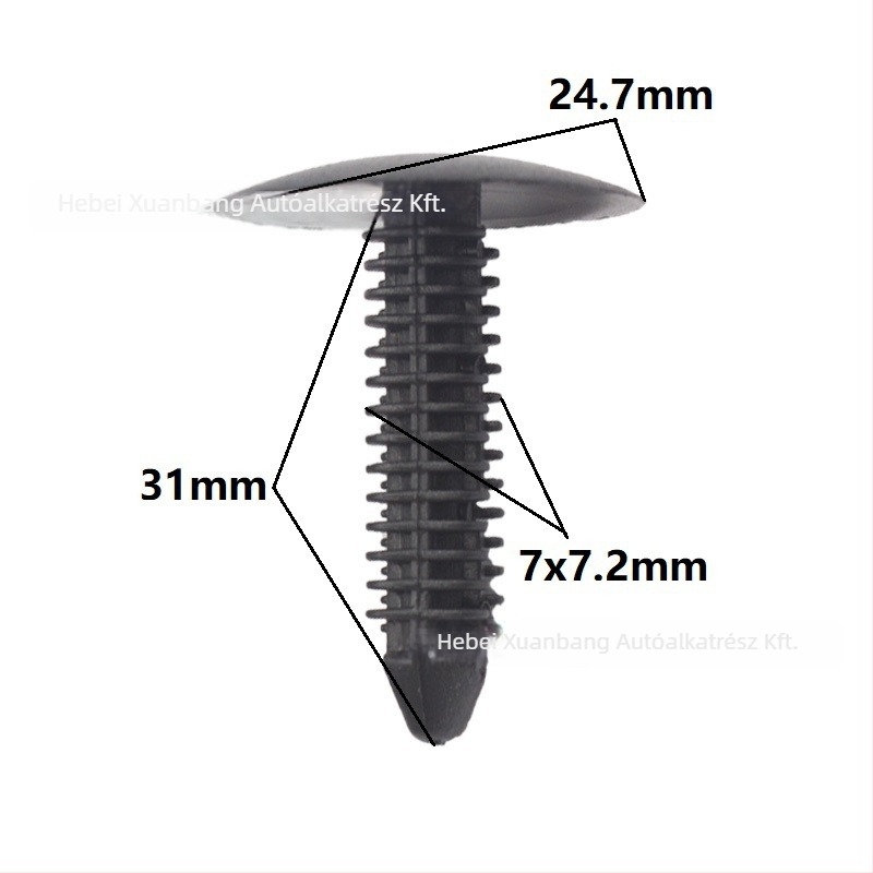 Nylon autó tető belső burkolat klipszek fa alakú szegecsekkel, univerzális, modell 00200, 500 db, Xuanbang