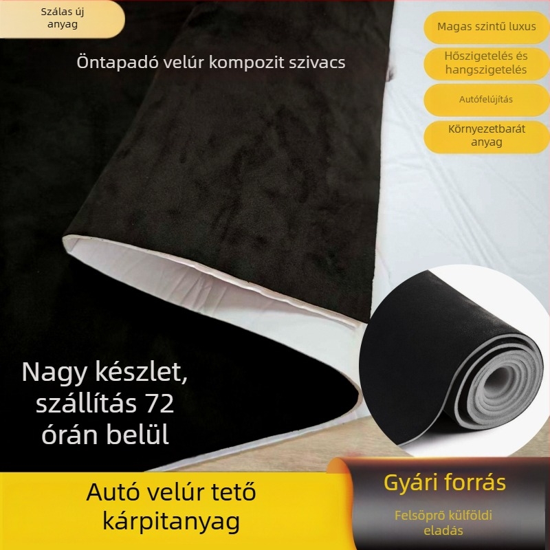 Öntapadós velúr bőr autófejtető anyag – a fej tető burkolat cseréje