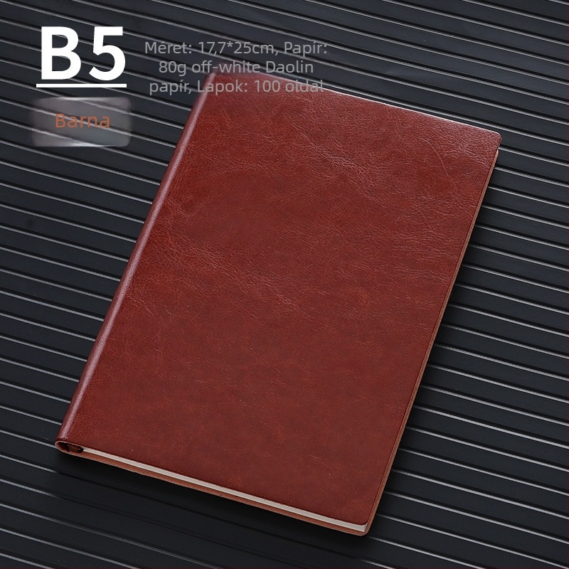 Notesz műbőr borítóval, ragasztott kötés, Forest papír 80 g, 200 oldal