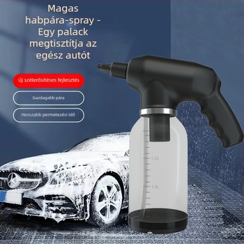 Elektromos habpuskás autómosáshoz, hordozható vezeték nélküli habkészülék, 12V, 18W, kapacitás 2000 ml, tömeg 600 g, 1200 rpm