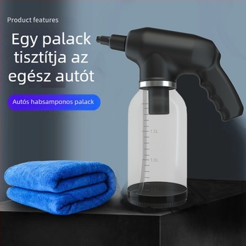 Elektromos habpuskás autómosáshoz, hordozható vezeték nélküli habkészülék, 12V, 18W, kapacitás 2000 ml, tömeg 600 g, 1200 rpm