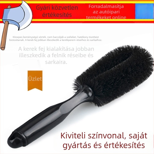 Autókerék hub tisztító kefe, kerek fejű és kemény sörtéjű – a kerékagy és a gumi tisztítására