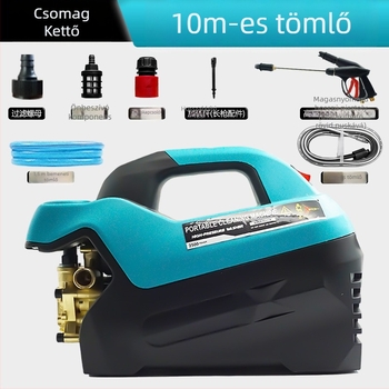 Háztartási nagynyomású autómosó, 3 kW, 220 V, 7 m tömlő, öblítő ecsettel