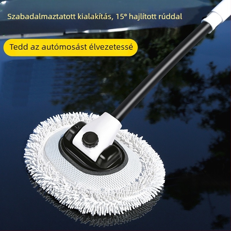 Ív alakú autómosó kefével, puha sörtékkel, nem karcolja a fényezést, teleszkópos nyél, snow nylon anyag