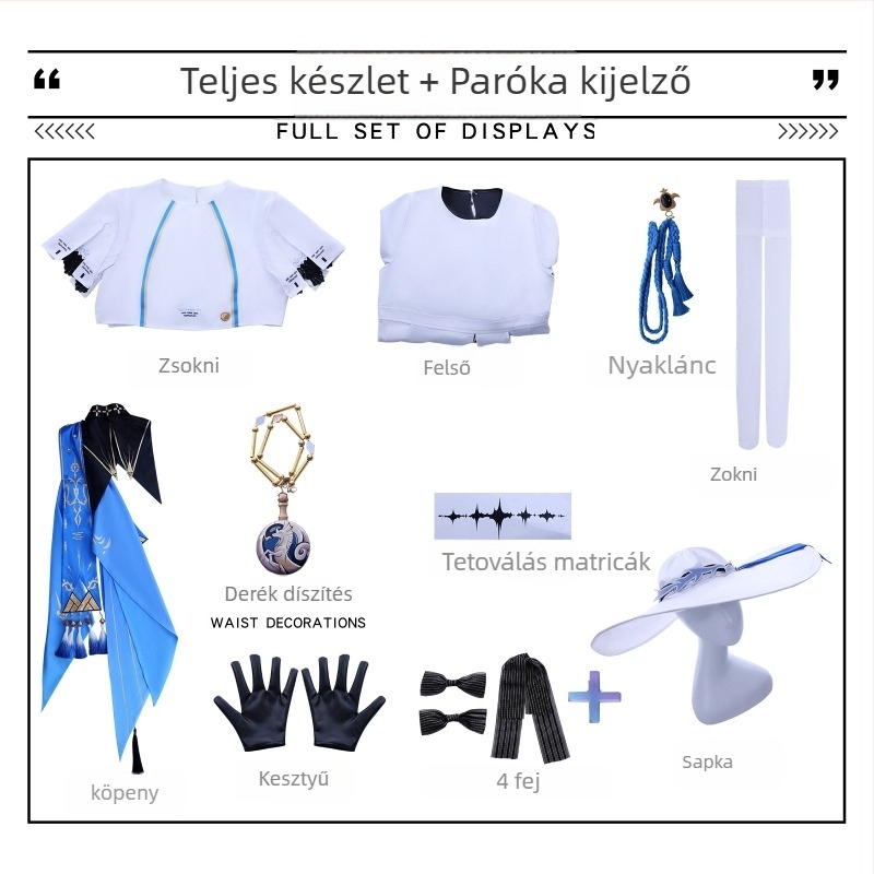 Phoebe cosplay jelmezkészlet nőknek játék- és animációs szerepjátékhoz, poliészter anyag