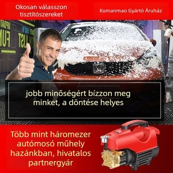 Hordozható magasnyomású autómosó készülék, brushless motor, tiszta réz, 220V, legfeljebb 10 MPa, bemeneti teljesítmény ≤10 kW