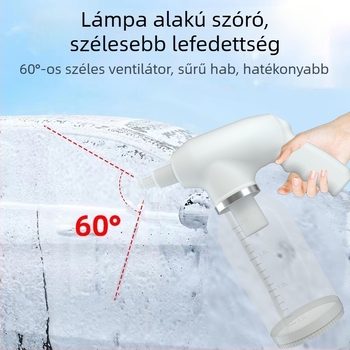 Elektromos habspray palack autómosáshoz, hordozható, vezeték nélküli, 12V, 18W, 2000 ml, 600 g, PC+ABS