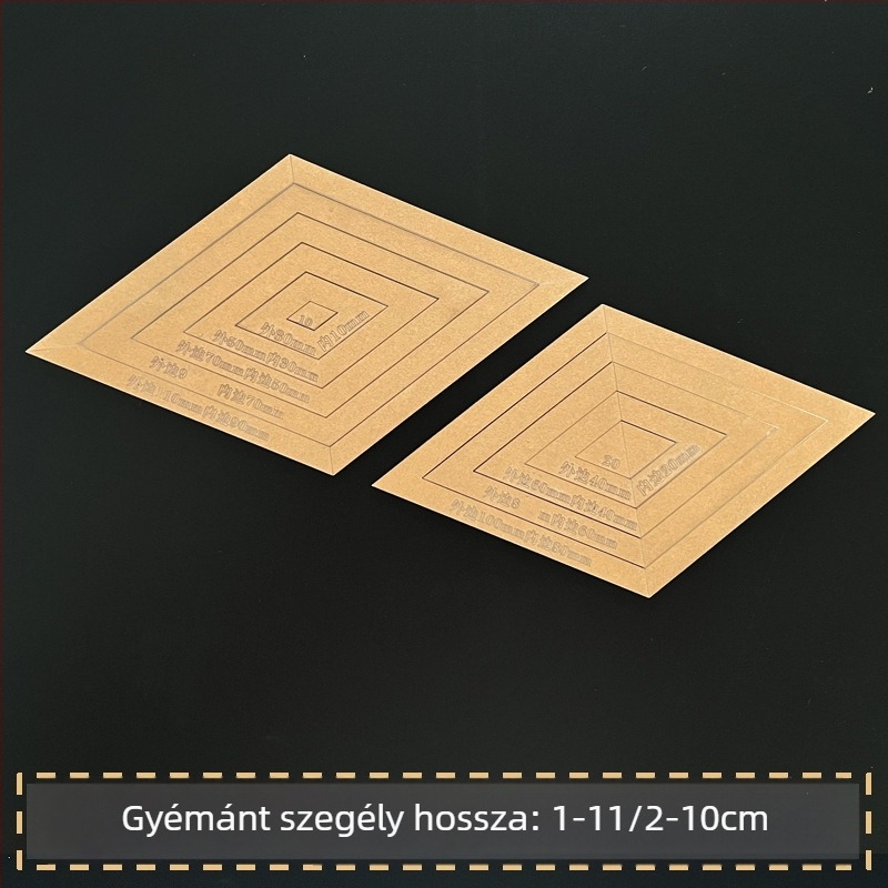 Sashiko hímzés sablon kerek és négyzet alakú pohár alátétekhez; akril vonalzó; patchwork jelölő eszköz; Nagymama kertjének illusztrációja