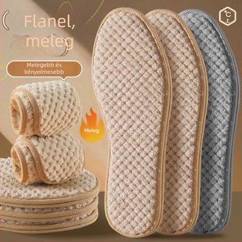 Gyapjú talpbetét cipőkhöz, flanel bélésű, egész talpú, meleg és kényelmes