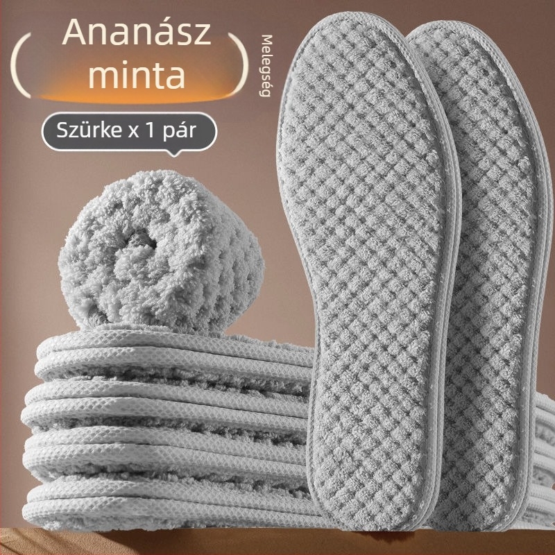 Gyapjú talpbetét cipőkhöz, flanel bélésű, egész talpú, meleg és kényelmes
