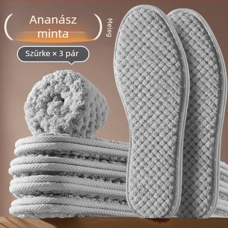 Gyapjú talpbetét cipőkhöz, flanel bélésű, egész talpú, meleg és kényelmes