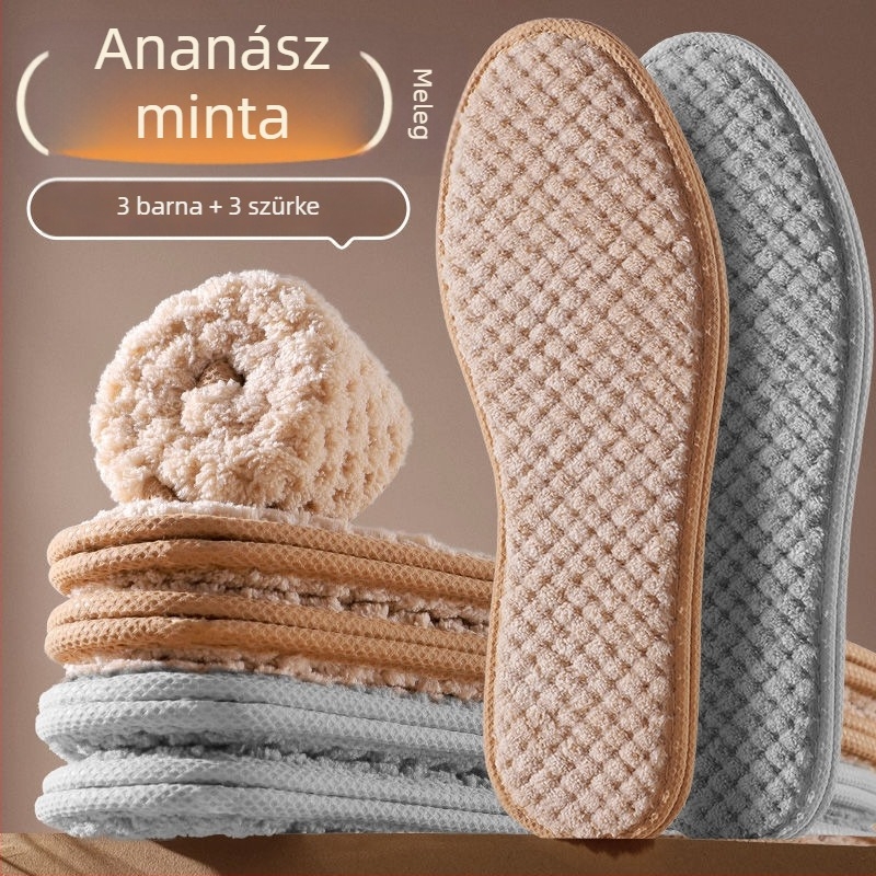 Gyapjú talpbetét cipőkhöz, flanel bélésű, egész talpú, meleg és kényelmes