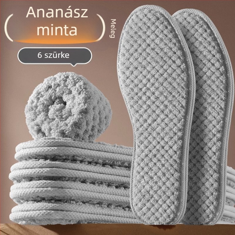 Gyapjú talpbetét cipőkhöz, flanel bélésű, egész talpú, meleg és kényelmes