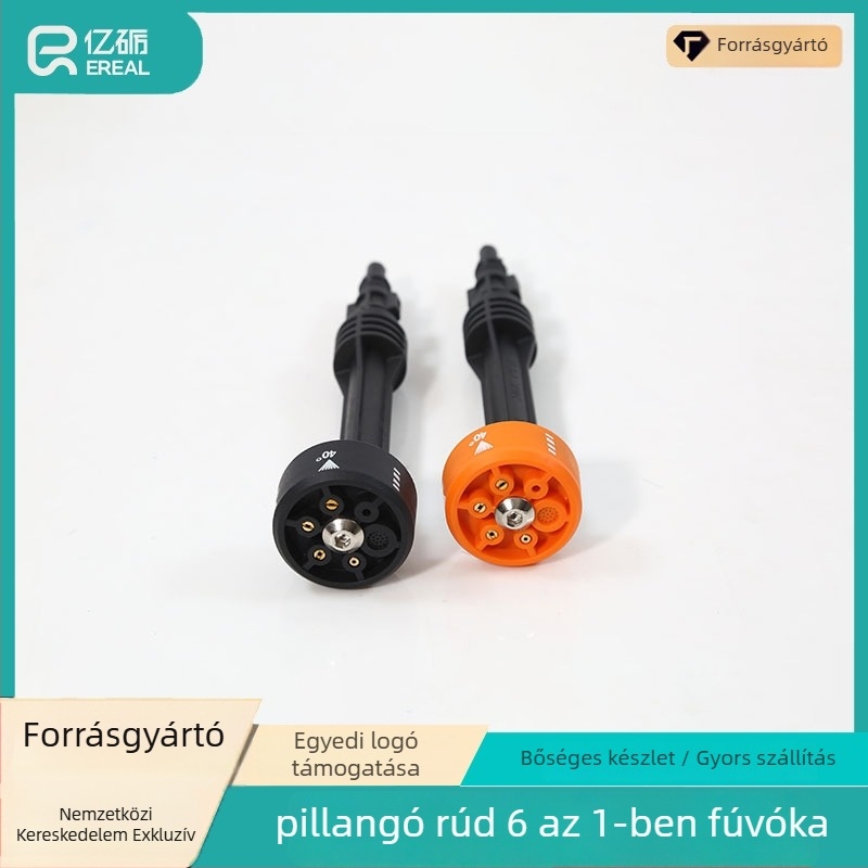 Akkumulátoros lítiumautó mosó vízpisztoly, 6 az 1-ben állítható fej, rézmaggal, tömeg 93,6 g