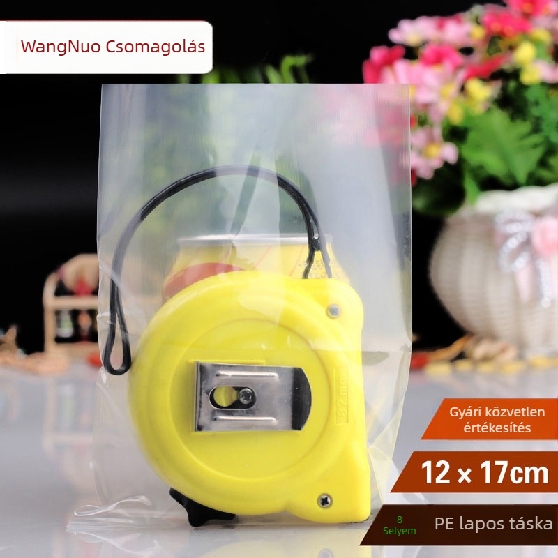 PE sík zseb csomagoló taska, logóval nyomtatva, gravírozott nyomtatás, átlátszó műanyag, élelmiszer-csomagoláshoz
