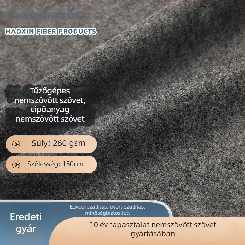 Tűvel átszúrt nemszövött textil, vastag magas sűrűségű plüss, varrat nélküli filc, autófejtámla belső, 260 g/m², poliészter + polipropilén
