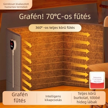 Uniszex bőr felső részű, fűtőtalpú papucs USB-vel – otthoni cipő