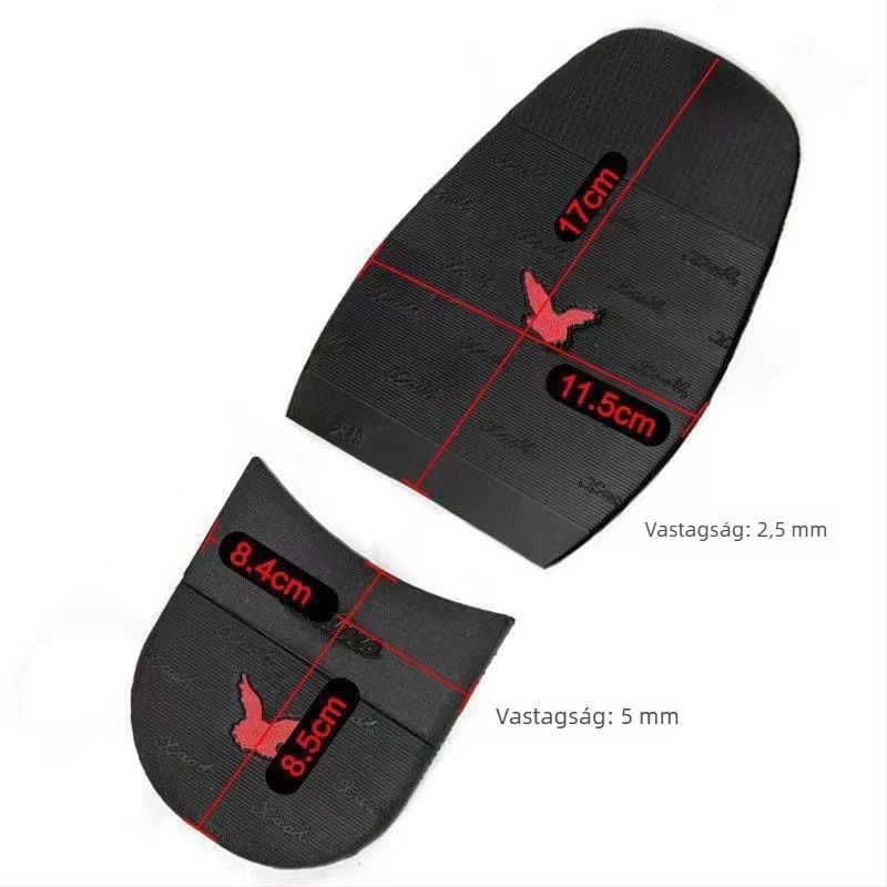 Gumírozott elő- és sarokrész patch, modell 805, sportcipőkhez, bőrcipőkhöz, mindennapi és munkacipőkhöz, Tiansong márka