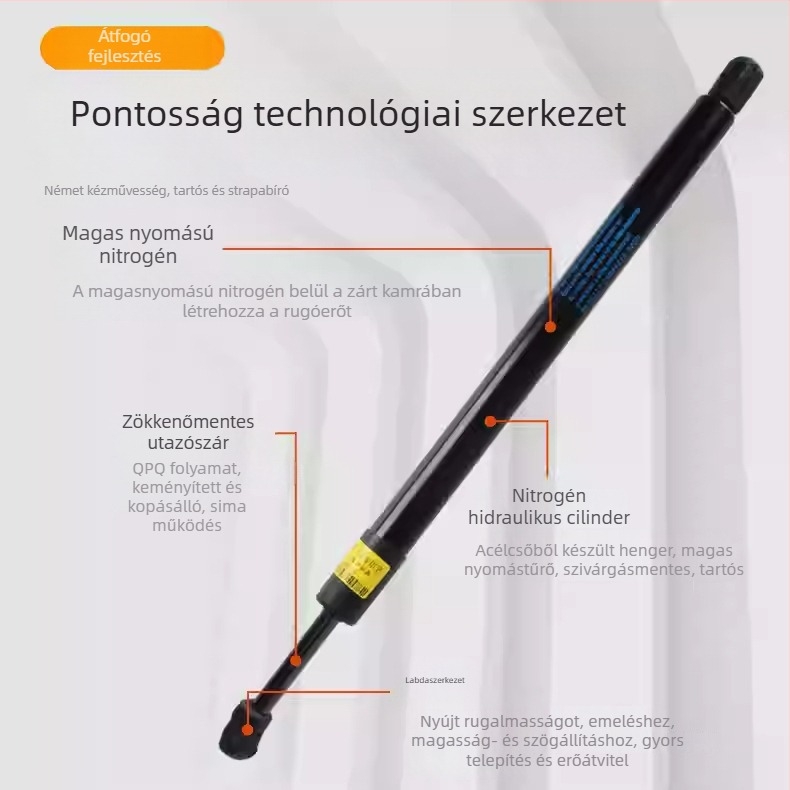 Autó motorháztető és csomagtérajtó hidraulikus gázrugók, modell 002, minden sorozathoz kompatibilis, alkalmazható modellek: 1, anyag: acél