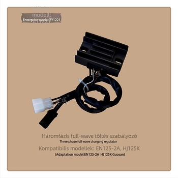 Motorkerékpár-rektifikátor-regulátor töltőhosszabbító kábellel – 12V, 500W, EN125-2A, kompatibilis Suzuki